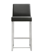 Denmark 2 Grey Vegan Leather Counter Height Stools