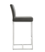 Denmark 2 Grey Vegan Leather Counter Height Stools