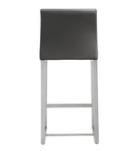 Denmark 2 Grey Vegan Leather Counter Height Stools