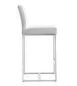 Denmark 2 White Vegan Leather Counter Height Stools