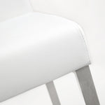 Denmark 2 White Vegan Leather Counter Height Stools