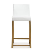 Denmark 2 White/ Gold Steel Counter Height Stools