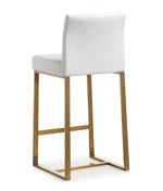 Denmark 2 White/ Gold Steel Counter Height Stools