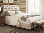 Devon 5-Pc Beige/Burnished Oak Cal King Bedroom Set (Oversized)