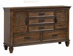 Devon 5-Pc Beige/Burnished Oak Cal King Bedroom Set (Oversized)