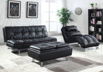 Dilleston Contemporary Black Leatherette Chaise