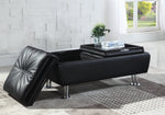 Dilleston Contemporary Black Leatherette Storage Ottoman