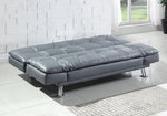 Dilleston Contemporary Grey Leatherette Sofa Bed