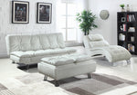 Dilleston Contemporary White Leatherette Chaise