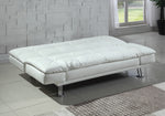 Dilleston Contemporary White Leatherette Futon Sofa Bed