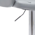 Doretta Gray Leatherette/Chrome Metal Swivel Bar Stool