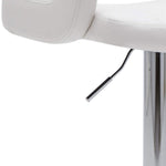 Doretta White Leatherette/Chrome Metal Swivel Bar Stool