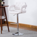 Doretta White Leatherette/Chrome Metal Swivel Bar Stool