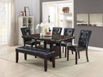 Dottie Black Faux Leather/Wood Dining Bench