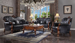 Dresden Black PU Leather Tufted Chair