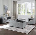 Eleanor Dove Gray Wood End Table with Drawer