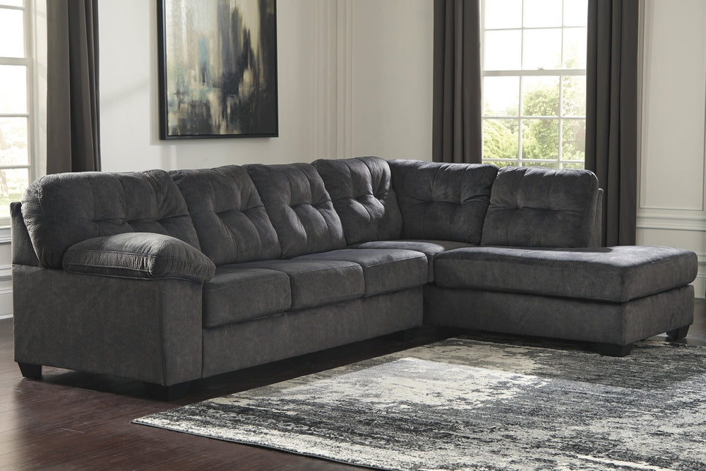 Accrington 2-Pc Granite Fabric RAF Sectional Sofa