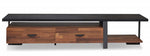 Elling Walnut Wood/Black Metal TV Stand with 2 Drawers