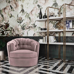 Eloise Mauve Velvet Swivel Accent Chair