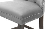 Vienne 2 Gray Velvet/Wood Counter Height Chairs