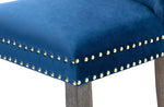 Vienne 2 Navy Blue Velvet/Wood Counter Height Chairs