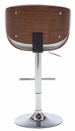 Emilia Gray Leatherette/Chrome Metal Bar Stool