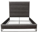 Empire Weathered Grey Leatherette Queen Bed