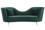 Eva Modern Forest Green Velvet Sofa