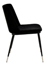 Evora 2 Black Velvet/Metal Side Chairs