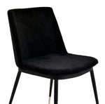 Evora 2 Black Velvet/Metal Side Chairs