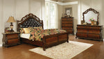 Exeter Dark Burl Wood Cal King Sleigh Bed (Oversized)