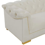 Farah Cream Velvet Sofa (Oversized)