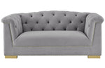 Farah Grey Velvet Loveseat