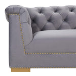 Farah Grey Velvet Sofa (Oversized)