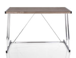 Finis Weathered Oak Wood/Chrome Metal Writing Desk