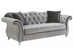 Frostine 3-Pc Silver Velvet Sofa Set (Oversized)