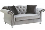 Frostine 3-Pc Silver Velvet Sofa Set (Oversized)