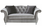 Frostine 3-Pc Silver Velvet Sofa Set (Oversized)