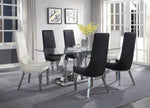 Gianna 2 Black PU Leather/Silver Metal Side Chairs