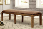 Gianna Rustic Pine Wood/Fabric Bench