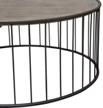 Gibson Grey Oak Wood/Metal Round Cocktail Table