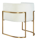 Giselle Cream Velvet/Gold Metal Arm Chair