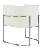 Giselle Cream Velvet/Silver Metal Arm Chair