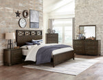 Griggs Dark Brown Wood Cal King Panel Bed (Oversized)