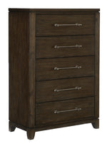 Griggs Dark Brown Wood 5-Drawer Chest