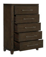 Griggs Dark Brown Wood 5-Drawer Chest