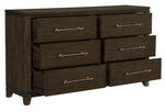 Griggs Dark Brown Wood 6-Drawer Dresser