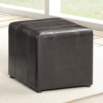 Hettie Black Faux Leather Storage Bench with 2 Ottomans