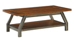 Holverson Rustic Brown Wood Cocktail Table with Shelf