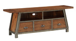 Holverson Rustic Brown Wood 3-Drawer TV Stand